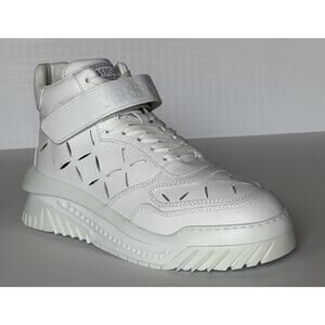 Versace Men's Laserata Leather Sneakers White 10 US (43 Euro) 1008964 NWT $1175